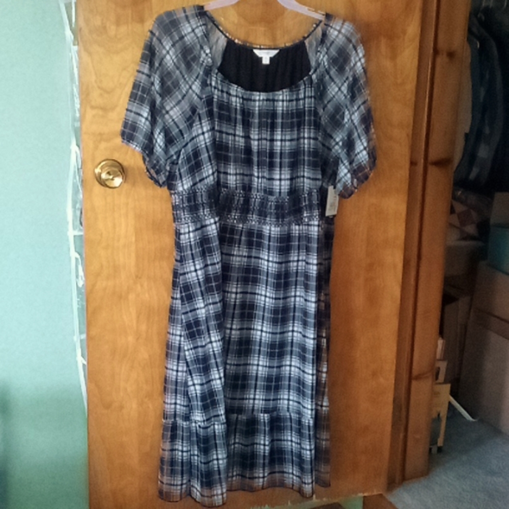 Terra & Sky smocked mesh dress